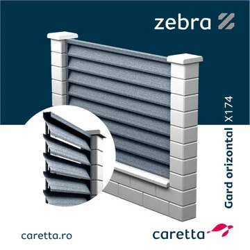 Panou de gard orizontal tip jaluzea Zebra X174
