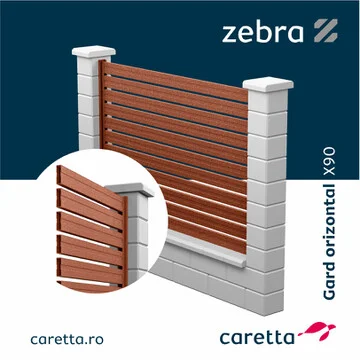Panou de gard orizontal tip jaluzea Zebra X90